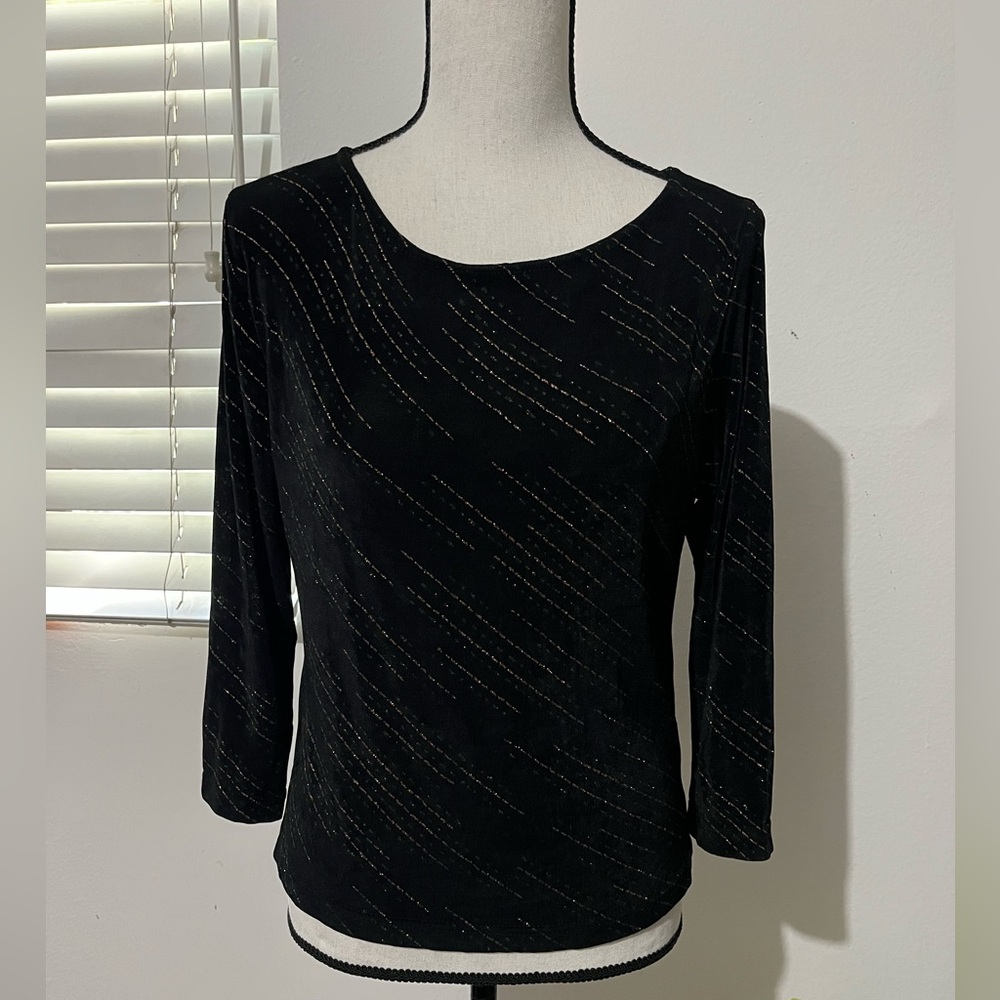 Chic Black Women's Blouse with Subtle Pattern